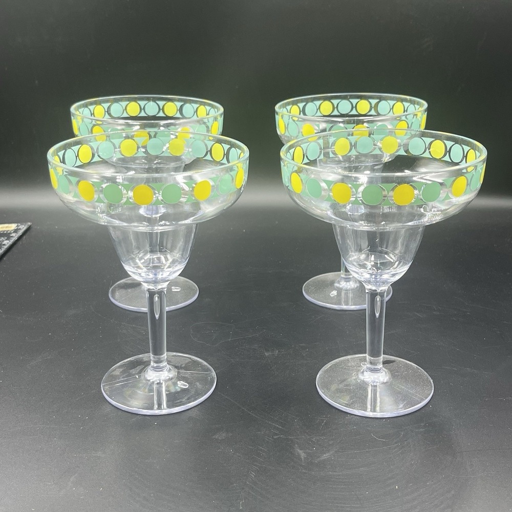 Set of 4 Plastic Margarita Cocktail Glasses | Picnic BBQ Outdoor Summer Party‎